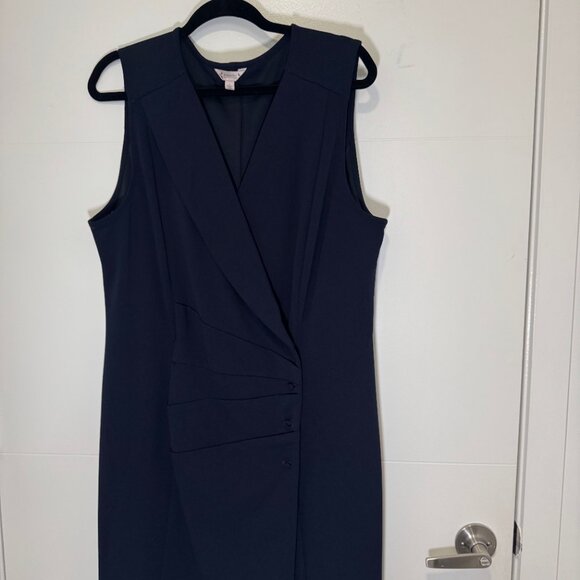 Nanette Nanette Lepore Sleeveless V Neck Double Breasted Blazer Dress - Picture 2 of 6